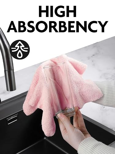 Fantasticlean Microfiber Cleaning Cloth Roll- 40 Sheets, 12" x 12" (Pink) | Super Absorbent, Lint-free, Tear-away Microfiber Towel Roll, for All-Purpose Cleaning, Reusable Alternative to Paper Towels thumbnail 7