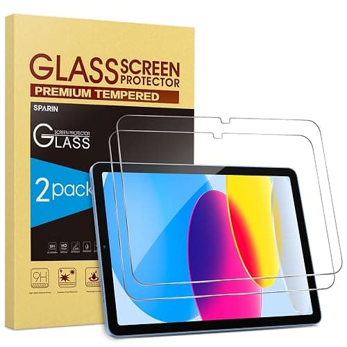 SPARIN Screen Protector for iPad A16 2025 11th (11 Inch) /10th Generation 2022 (10.9 Inch), 2 Pack Tempered Glass for iPad 11/10 Gen, Case Friendly, Anti-Scratch, Touch Sensitive thumbnail 9