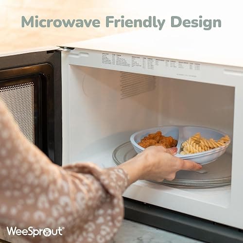 WeeSprout Silicone Divided Plates (With Lids), 100% Food Grade Silicone Divided Plates for Toddlers & Kids, Dishwasher & Microwave Safe thumbnail 5