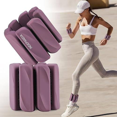 INDEPANDIA Wrist & Ankle Weights for Women and Men, 2lbs/4lbs Pairs Adjustable Silicone Weighted Bangles for Arm & Leg Workouts, Perfect for Pilates, Barre, Yoga, Walking & Home Fitness 24055 - Image 1