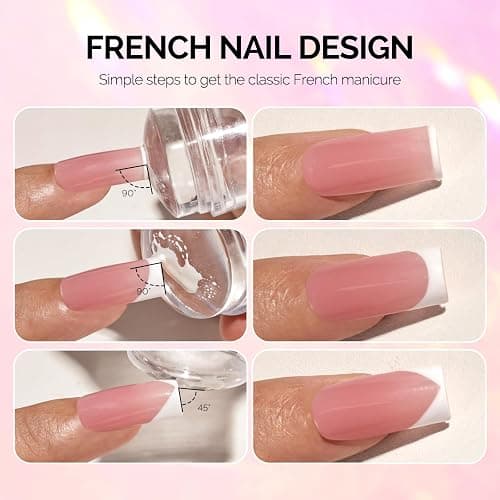 MelodySusie French Nail Stamper Kit, French Tip Tool, 4PCS, Clear | 2 Clear Silicone Stampers, 2 Scrapers, Secure-Fit Heads, French Manicure Stamp, Nail Stamp, DIY Manicure, Home & Salon thumbnail 5
