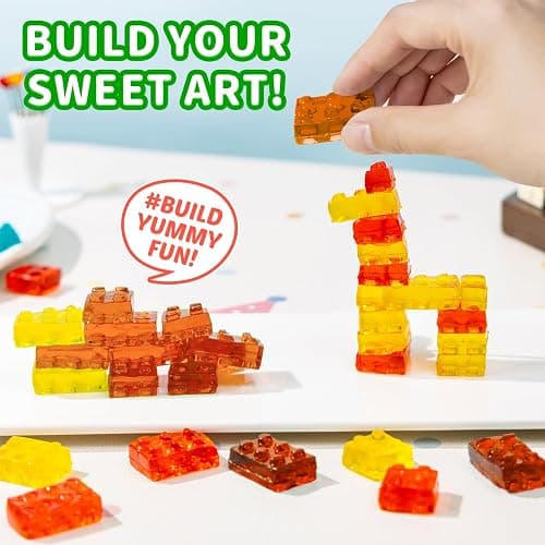 AMOS 4D Vegan Gummy Blocks Candy – Assorted Fruit Flavors, Made with Real Juice, Fun-to-Build Edible Blocks, Fat-Free, (8.47 oz Pack of 1) thumbnail 3