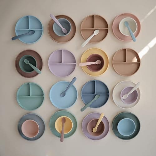 Mushie Silicone Suction Bowl, Non-Slip Suction Bowl for Babies & Toddlers, Material: Food Grade Silicone, Dishwasher & Microwave Safe (Powder Blue) thumbnail 8