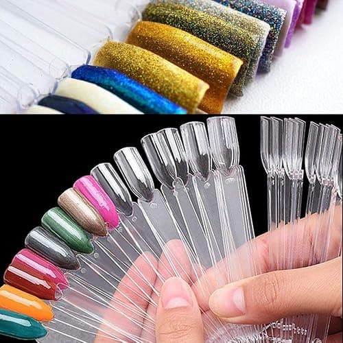 Swatches 100Pcs Swatch Sticks Colour Display Tips Art Tips Sticks with Metal Ring for Salon and Beginners (Clear) thumbnail 7