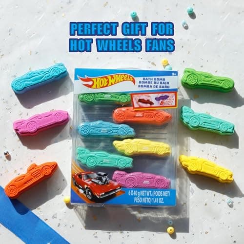 Hot Wheels 6 Piece Bath Bombs for Kids, Bubble Gum Scented, Bath Toys for Kids, Ages 3+, by Townley Girl thumbnail 8