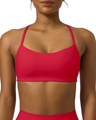 PAVOI ACTIVE Yoga Racerback Bras for Women - Buttery Soft Low Support Scoop Neck Y-Back Thin Strap Sports Bra - FlexFlow - Image 1