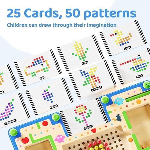 zhiwuzhu 2 in1 Magnetic Color and Number Maze,Wooden Montessori Preschool Learning Activities Toys,Toddler Travel Essentials Toys,3 4 5 Year Old Boy Girl Birthday Gift Toys thumbnail 4