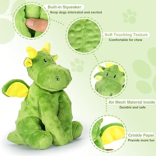 Letsmeet Squeaky Dog Toys Plush Dog Toy with Crinkle Paper Stuffed Durable Dog Chew Toys for Small Middle and Large Dogs thumbnail 2