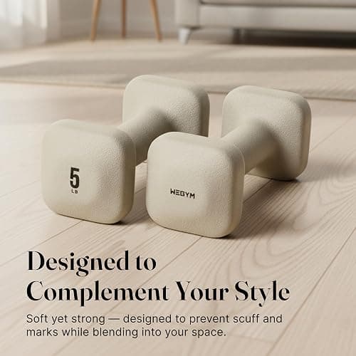 WeGym SafeGrip Square Dumbbells with Anti Slip Handles, Aesthetic Free Weights for Home Workouts, Stable Design Prevents Rolling during Floor Exercises thumbnail 4