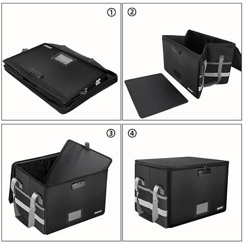 Fireproof Box File Storage Organizer Anti-Static Box,Collapsible Fireproof Document Box Filing Box with Handle,Portable Home Office Safe Box for Hanging Letter/Legal Folder thumbnail 7