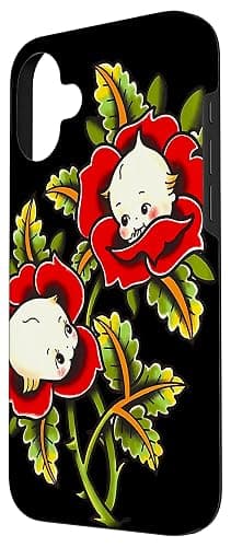 Kewpie Baby Roses Traditional Tattoo Flash Case for iPhone 16 Plus thumbnail 2