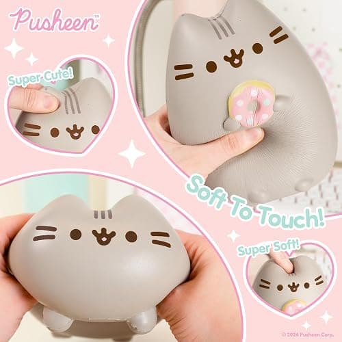 Hamee Pusheen Cat Slow Rising Cute Jumbo Squishy Toy (Bread Scented, 6.3 inch) [Birthday Gift Bags, Party Favors, Gift Basket Filler, Stress Relief Toys] - Pusheen with Donut thumbnail 4
