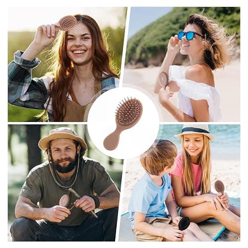 RHOS Mini Hair Brush for Women,Men and Kids-Travel Size Hair Brush for Purse,Pocket,backpack-Small Cushion Paddle Brush with Soft Bristles-Mini Detangler Brush for All Hair Types(1 Pack-Mocha) thumbnail 7