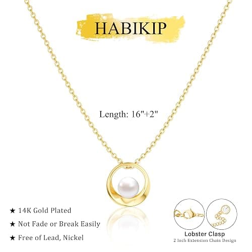 HABIKIP 14K Gold Plated Layered Pearl Necklaces Set for Women, Trendy Layering Stackable Dainty Daisy Pearl Choker Chain Stacked No Tarnish Necklace Stack Fashion Jewelry for Women thumbnail 5