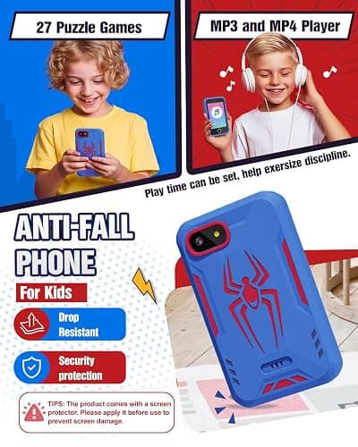 Kids Smart Phone, Spider Toys Phone for Boys 3 4 5 6 7 8 Years Old, Dual Camera, 3.5'' Touchscreen Kid Phones, Educational Toy for Toddler Kids Christmas Birthday Gifts, ABC Learning, Habit Tracker thumbnail 7