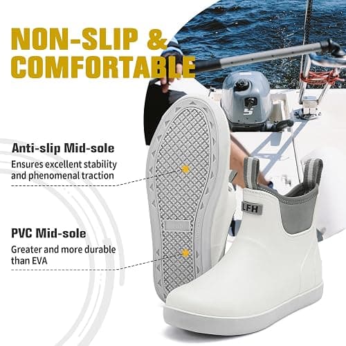 CKWLXQY Men's Deck Boots, Waterproof Ankle Rain Boots Men Anti-Slip Traction, Outdoor Rubber Fishing Garden Boots High-Performance Shoes for Farming thumbnail 3