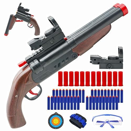 Double Barrel Toy Foam Blaster - Foam Squirt with Suction Dart and Catridge, 2 in 1 Foam Dart Blaster with Suction Dart and Catridge for Kids Teen Adults, Outdoor Toys for 8+ Year Old Boys & Girls - Image 1