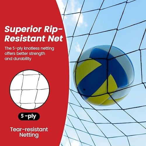 Bearwill Volleyball Training Net Equipment 11x8FT Volleyball Practice Net | Freely Adjustable volleyball Net for Hitting Serving Passing Practice, Easy Setup & Portable for backyard Indoor Outdoor use thumbnail 6