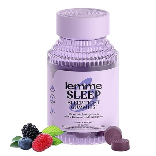 Lemme Sleep Gummies with 5mg Melatonin, Magnesium, L-Theanine, Elderberry, Chamomile & Lavender, Drug-Free Non-Habit Forming Sleep Aid, Berry Flavor, 60 Count, 30-Day Supply - Image 1