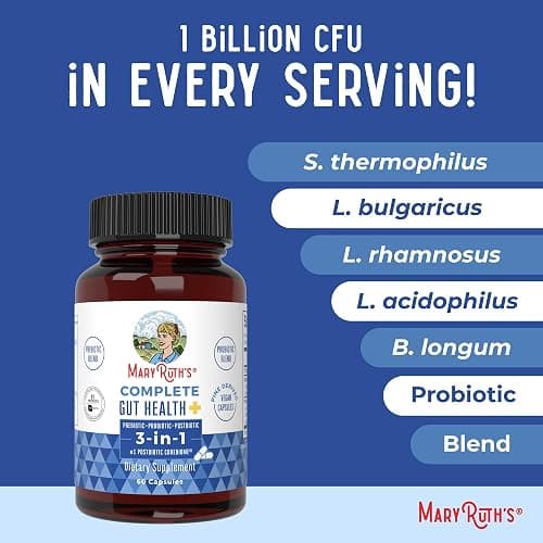 MaryRuth Organics Complete Gut Health+ Capsules | 5 Probiotic Blend | Butyrate | Corebiome® | Vegan Gut Support | Support Gastrointestinal Health & Microbiome | 2 Capsules Daily | 30 Servings thumbnail 7