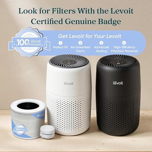 LEVOIT Air Purifiers for Bedroom Home Dorm, 3-in-1 Filter Cleaner with Fragrance Sponge for Better Sleep, Filters Smoke, Allergies, Pet Dander, Odor, Dust, Office, Desktop, Core Mini-P, White thumbnail 6