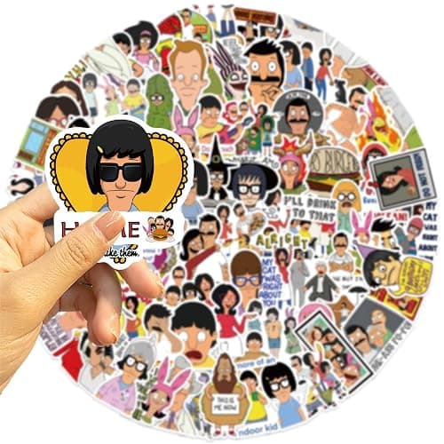 100Pcs Cool Character Bob's Burgers Stickers for Water Bottles Skateboard Luggage Laptop Bumper Waterproof Vinyl Stickers Bulk for Boys Teens Adults (Bob's Burgers) thumbnail 6