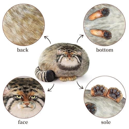 Sew Butiful Steppe Cat Plush 30cm/12inch Pallas Cat Stuffed Animal, Cute Plushies for Girls, Soft Plush Pillow, Throw Pillow Doll Decoration Doll Birthday Gift for Kids Boys Party thumbnail 4