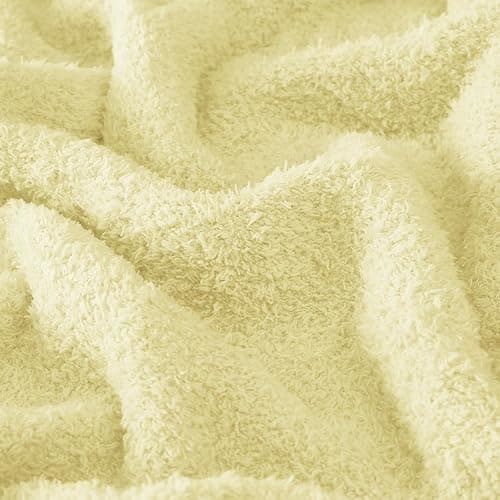 CYMULA Knit Throw Blanket for Couch Yellow - Super Soft Lightweight Plush Fuzzy Fluffy Cozy Blankets and Throws for Sofa Bed, 50 x 60 inches thumbnail 8