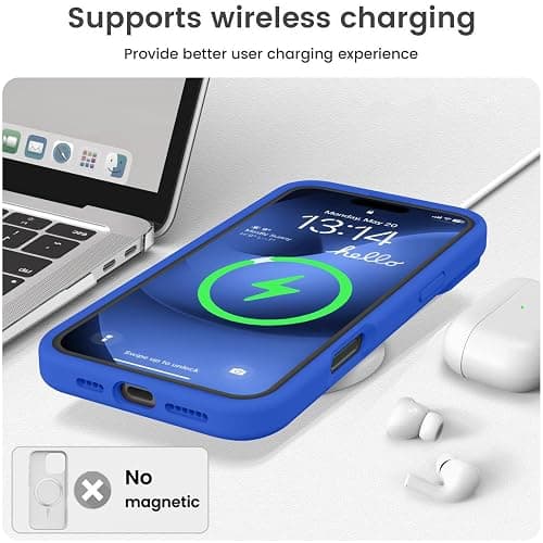 Vooii Compatible with iPhone 16 Pro Case, Liquid Silicone Upgrade [Camera Protection] [Soft Anti-Scratch Microfiber Lining] Shockproof Phone Case for iPhone 16 Pro 6.3 inch - Klein Blue thumbnail 7