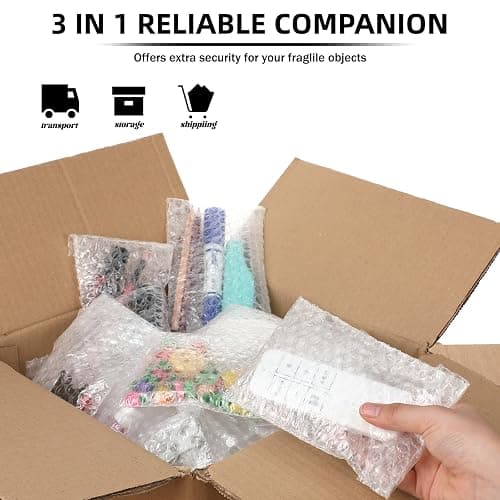 Frienda 300 Pcs Clear Self Sealing Bubble Cushion Bags Double Wall Bubble Pouch Bag Plastic Shockproof Protective Packing for Small Business Moving Shipping Packaging Storage(4" X 6") thumbnail 6