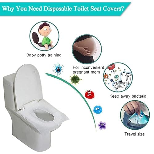 MAIYADUO 60PCS Disposable Toilet Seat Covers, Flushable Toilet Seat Covers for Kids Adults Pregnant Women, Disposable Toilet Seat Cover for Travel, Use in Public Toilets thumbnail 6
