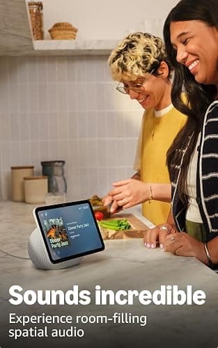 Amazon Echo Show 8 (newest gen), Vibrant HD 8.7" display with spatial audio and Alexa, Glacier White thumbnail 2