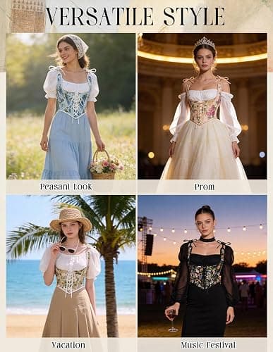 SCARLET DARKNESS Corset Tops for Women Underbust Floral Print Vintage Bustier Top thumbnail 6