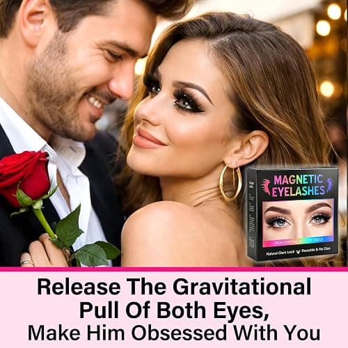 Magnetic Eyelashes with Applicator - Natural Look, No Glue or Eyeliner Needed, Lightweight & Waterproof Reusable False Lashes for Beginners thumbnail 7