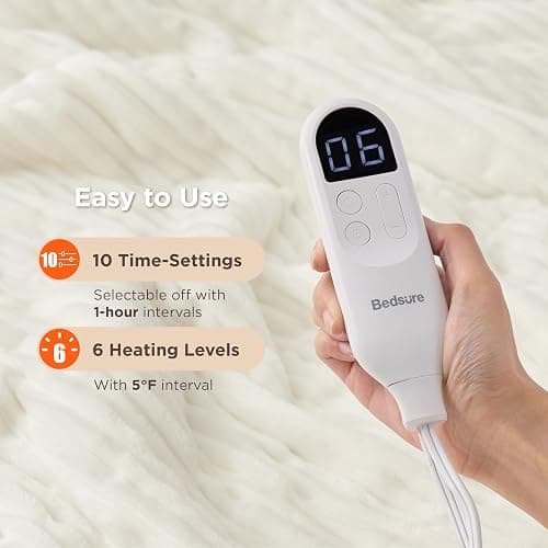 Bedsure GentleSoft Electric Blanket Full Size - Coconut White) thumbnail 3