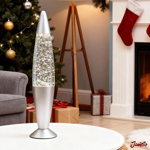 Jambo 16-Inch Silver Star Glitter Lamp I Beautiful Liquid Lamp I Entertaining for Adults and Kids I Perfect Holiday Gift thumbnail 5