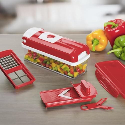 Genius Nicer Dicer Smart 6-teilig Set - Gemüseschneider für Würfel, Stifte, Scheiben, Streifen & Viertel - Zwiebelschneider Zerkleinerer aus der TV-Werbung thumbnail 8