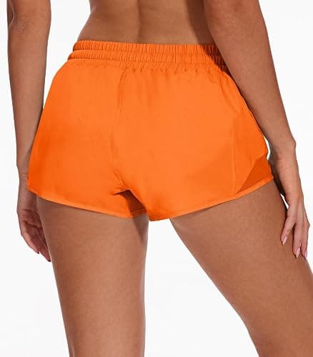 AugIris Athletic Running Shorts for Women with Zipper Pocket,Soft Lightweight Gym Workout Shorts with Mesh Liner Quick Dry thumbnail 2