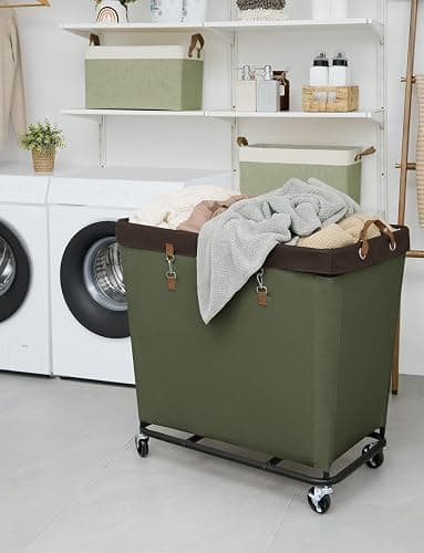 StorageWorks 320L Laundry Basket with Wheels, Extra Large Rolling Hampers for Clothing Organizer, Dirty Clothes Basket for Hote, Home, Closet, Dorm, Green thumbnail 2