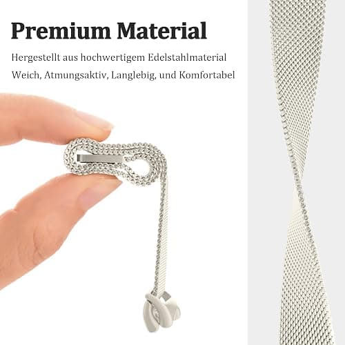 Bracelet pour Xiaomi Mi Band 10/9/8, Bracelets de Remplacement en métal souple, Bracelet en Acier Inoxydable pour Xiaomi Smart Band 8/9 homme femme, Longueur Réglable et Confortable et Respirant thumbnail 5