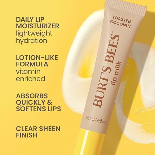 Burt’s Bees Stocking Stuffers, Lip Milk, Daily Lip Moisturizer, Toasted Coconut, Vitamin Enriched Moisturizing Lip Balm with Almond Milk and Jojoba Oil, Hydrating for Softer Lips, 1 Tube, 0.34 Fl Oz thumbnail 2
