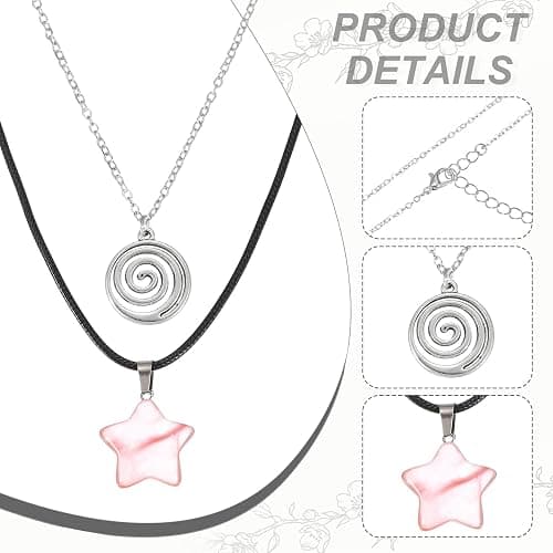 MECCANIXITY Punk Necklace Set, Spiral Star Pendant Y2K Grunge Chokers for Women Trendy Jewelry Accessories thumbnail 3