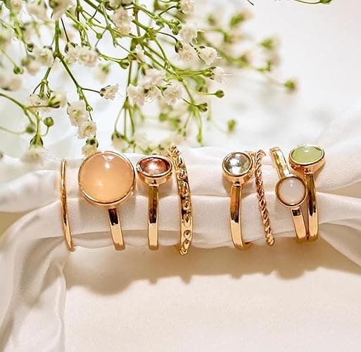 ItsStarred 7-19pcs Silver Star Moon Knuckle Ring Set for Women Vintage Stackable Midi Finger Rings Set thumbnail 3