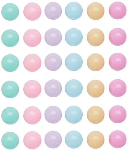 Amazon Basics BPA Free Crush-Proof Plastic Ball, Pit Balls with Storage Bag, Toddlers Kids 12+ Months, Pack of 400 Balls, 6 Pastel Colors - 400 Balls - 6 Pastel Colors thumbnail 6