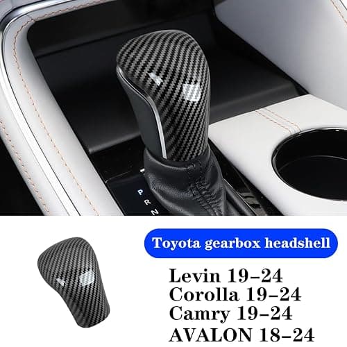 GIPFIRE ABS Carbon Fiber Car Interior Auto Gear Shift Knob Frame Cap Cover Trim Car Protect Accessories Case for Toyota Camry 2018-2025 for Corolla 2020-2024 Automatic Transmission thumbnail 4