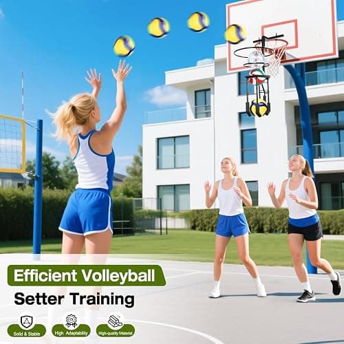 Multi-functional Automatic Volleyball Training Equipment Aid, Volleyball Spike Serve Trainer for Volleyball Hitting Trainer, Height Adjustable Volleyball Rebounder Practice Setter Training Equipment thumbnail 4