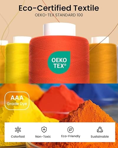 96Pcs Professional Sewing Thread Kit, 48 Colors 400 Yards/Spool, [Top Durability with 4-Ply Tight-Twist] AAA-Grade Polyester Thread with Prewound Bobbins, Sewing Thread for Hand & Machine Sewing thumbnail 6