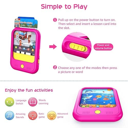 Kids Learning Tablet Educational Learning Pad for Toddlers 2-5 to Learn Alphabets, Numbers, Foods, Time, Music, Vehicles, Tablet Toy for Toddlers Ages 2 3 4 5 6 Years Old thumbnail 5