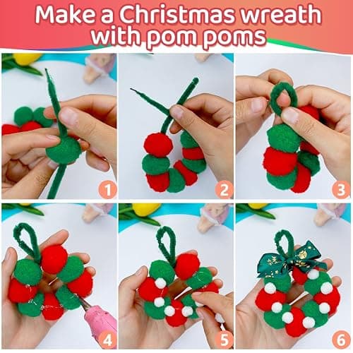 IOOLEEM Multi-Color Pom Poms, 300pcs 1inch, Pom Poms for Arts and Crafts, Pom Pom Balls, Craft Pom Poms. thumbnail 5