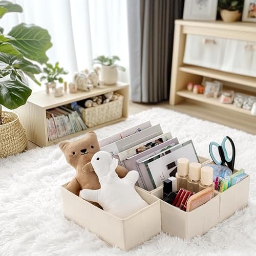 Criusia Drawer Organizer Clothes, 10 Pack Dresser Organizer for Baby Clothes, Underwear, Sock- Foldable Closet Organization and Storage Dividers Bins for Nursery, Bedroom (Beige) thumbnail 9
